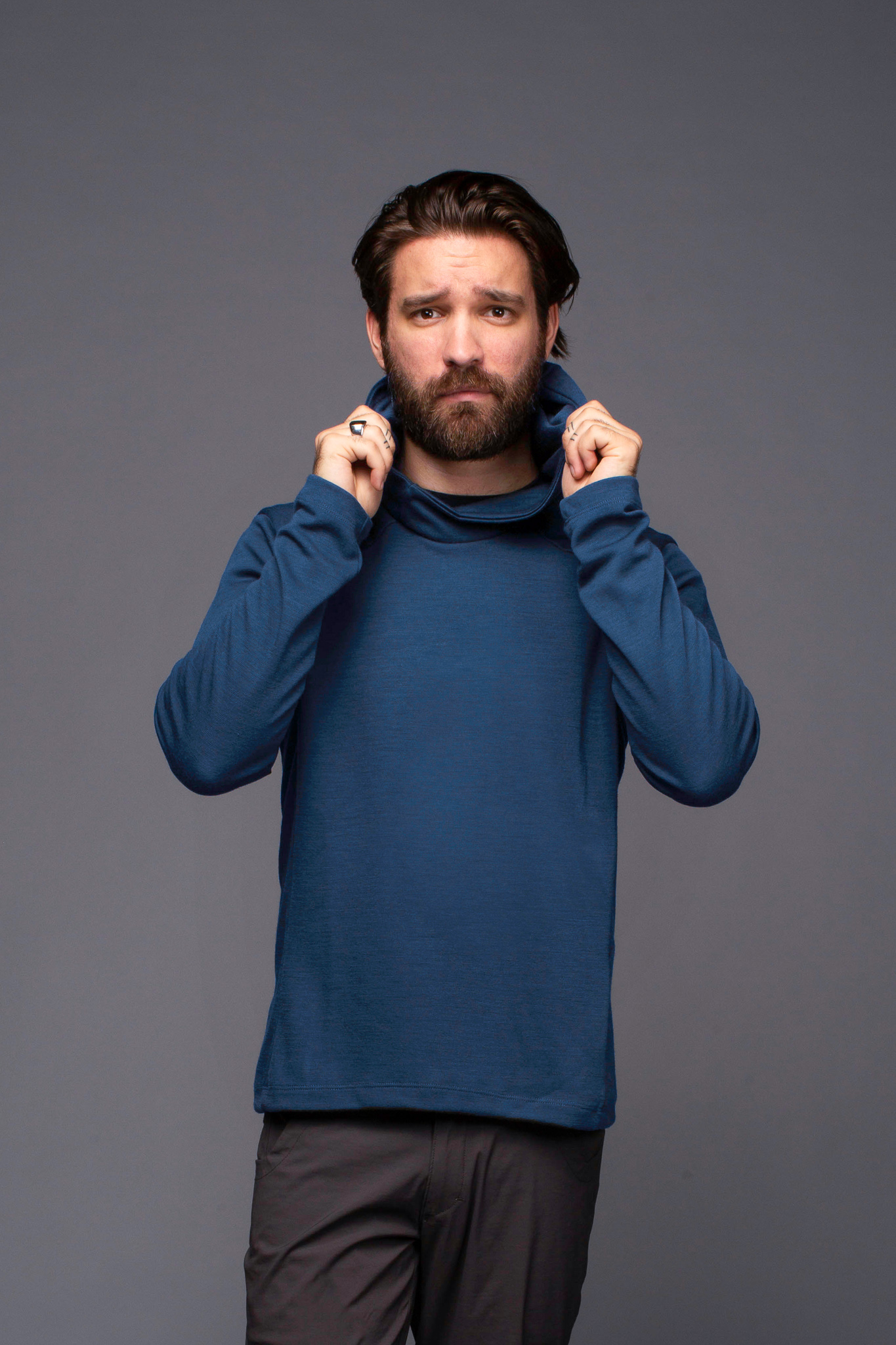 Carson Merino Hoodie Midweight- Moonlit Ocean