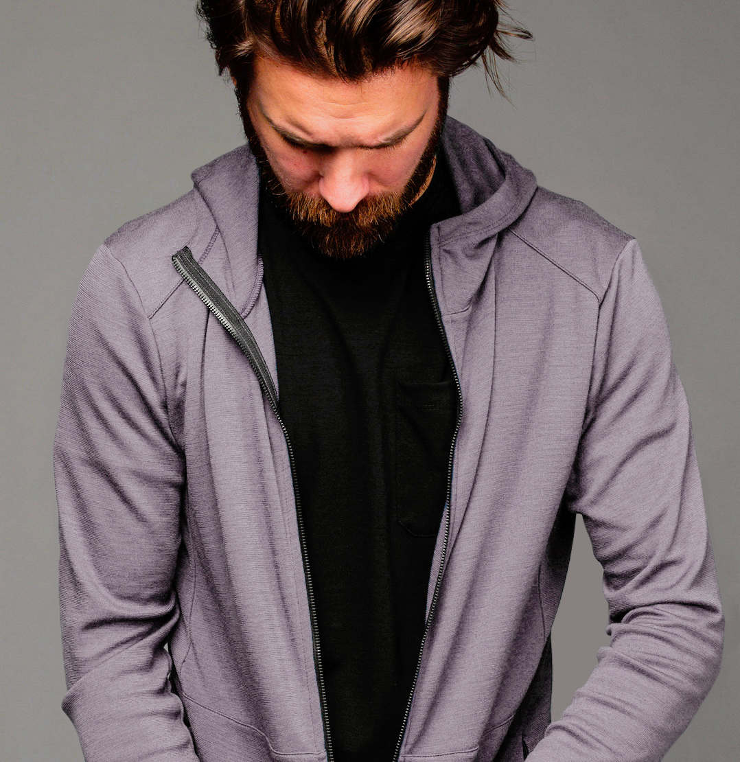 Hillary Merino Zip Hoodie- Shark